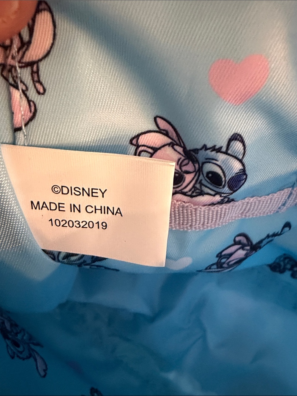 Disney Stitch Loungefly Organizer Insert Angel and Stitch hearts Blue Pink - Picture 5 of 10